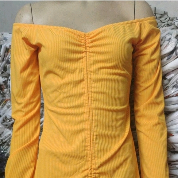 Off Shoulder Ruched Rope Dress - Picture 5 of 8